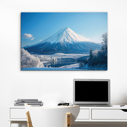Imagine de iarnă a vulcanului Fuji