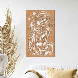 Wooden Wall Art of the Holy Family | Beech