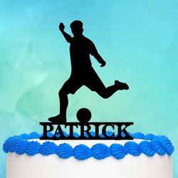 Drevený zápich na tortu - Futbalista muž | Čierna