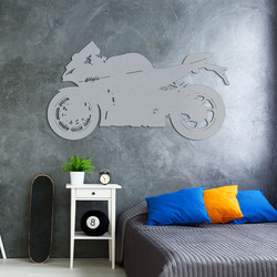 Dřevěný obraz motorky - Kawasaki Ninja ZX-10R | Stříbrná