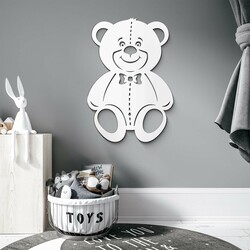 Wooden Deco for Children&#039;s Room - Teddy Bear | White