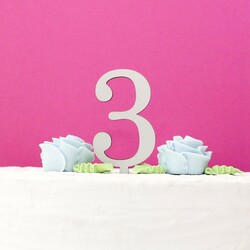 Drevené čísla - zápichy do torty | Biela