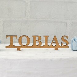 Drevený zápich do torty s vlastným menom/textom  | Buk