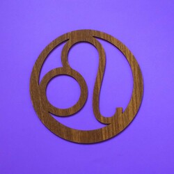 Wooden Symbol - Zodiac Sign Leo | Walnut
