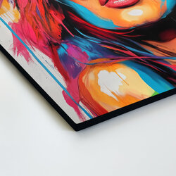 Pop art dřevěný obraz - Žena v barvách