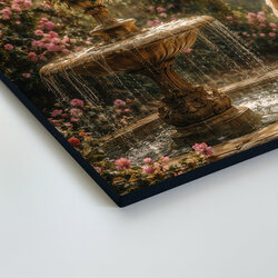 Vintage painting for the bedroom - Lady by the fountain