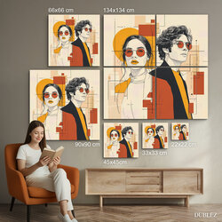 Drevený obraz - Urban Duo - Moderný portrét