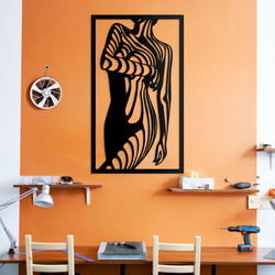 Drevený obraz na stenu - Žena | Čierna