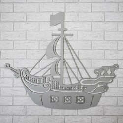 Wall Sticker for Boys - Pirate Ship | Silver