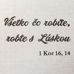 Drevený citát z Biblie - nálepka na stenu | Wenge