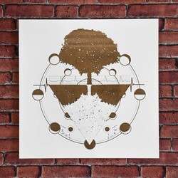 Energy Picture from Wood - Symbol Tree | White