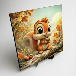 Drevený obraz - Veverička