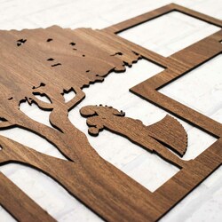 Tree with Photo Frames on the Wall | Walnut