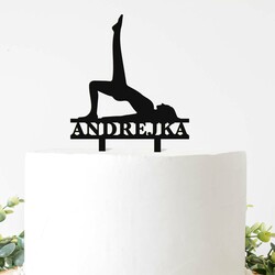 Originálny tortový zápich - Pilates | Čierna