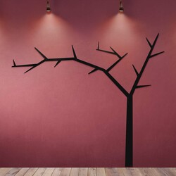 Dřevěná samolepka na zeď - Strom | Černá