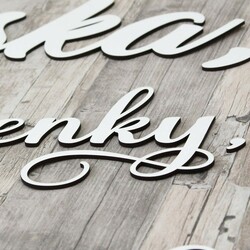 Samolepicí citát o rodině, lásce a přátelství ze dřeva | Bílá