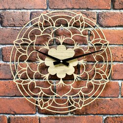 Nástenné hodiny s mandalou - Rozkvit | Dub zlatý