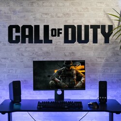 Drevené logo na stenu - Call of Duty | Čierna