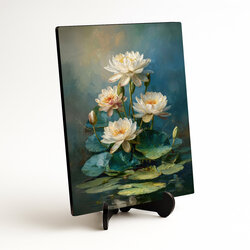 Tablou de lemn - Nufărul înflorit