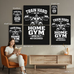 Motivačný obraz do posilňovne - Home Gym | 90x136 cm