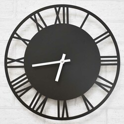 Fa falióra - Római számok - Silver | Fekete