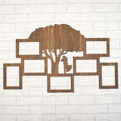 Tree with Photo Frames on the Wall | Walnut