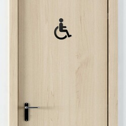 Wooden Door Sign - Disabled | Black