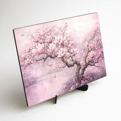 Drevený obraz - Magnólia v rozkvete