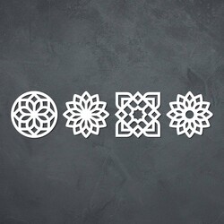 Cut-Out Wooden Ornaments (4 pcs) | White