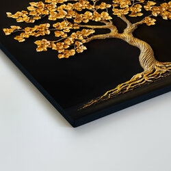 Golden Tree of Happiness on the Wall