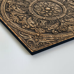 Drevená mandala - Bronzový ornament