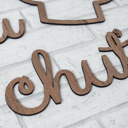 Dřevěný nápis do kuchyně - Dobrou chuť | Dub tabákový