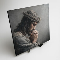 Drevený obraz - Ježiš v modlitbe