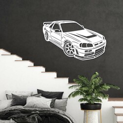Wooden Wall Art - Nissan GT-R Skyline | White