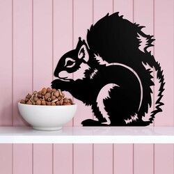 Wooden Sticker - Squirrel | Black