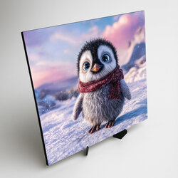 Detský drevený obraz - Tučniak