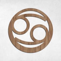 Dřevěné znamení zvěrokruhu na zeď - Rak | Dub tabákový