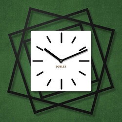 3D drevené hodiny na stenu - Frames | Biela