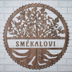 Drevená nálepka - Strom života s vlastným textom | Dub tabakový