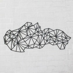 Polygonálna mapa Slovenska na stenu  | Čierna