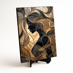 Dřevěný obraz - Art Deco portrét ženy