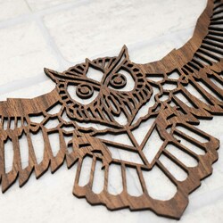 Wooden Wall Decoration - Owl | Walnut