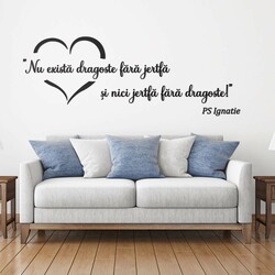 Citat de dragoste - Autocolant living | Negru