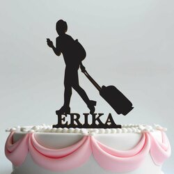 Zápich do torty s menom - Cestovateľka/Turistka | Čierna