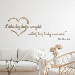 Náboženská nálepka z dreva - Láska a kríž | Dub Sonoma