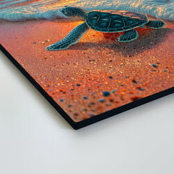 Colorful painting on wood - Turtle