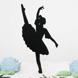 Drevený zápich na tortu - Tanečnica baletu | Čierna