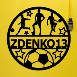 Drevený obraz - Futbalista s menom | Čierna