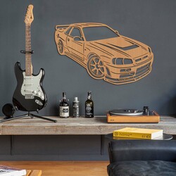Wooden Wall Art - Nissan GT-R Skyline | Beech