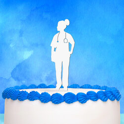 Zápich do torty s menom - Sestrička/Lekárka | Biela